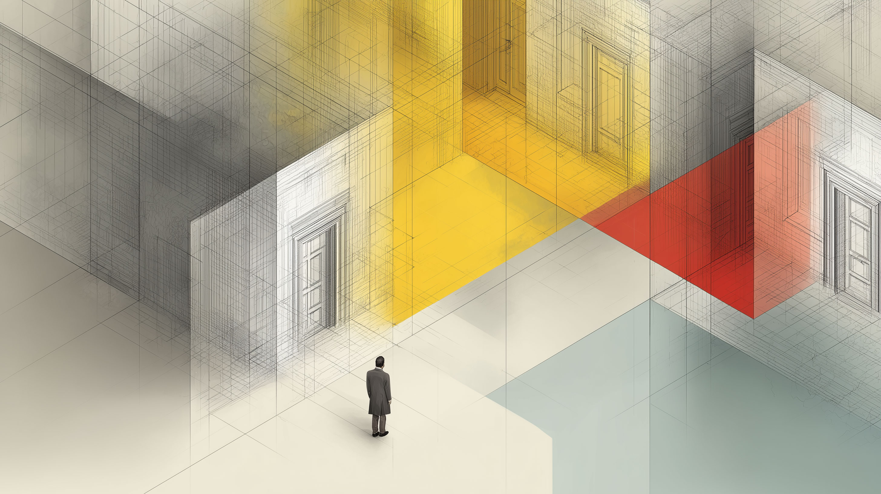 A junction where one path begins to resolve &mdash; the moment the method takes over from instinct